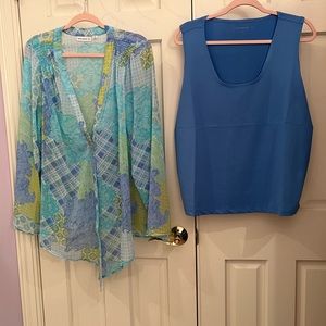Susan Graver XL New 2 pc. Blouse/Tank